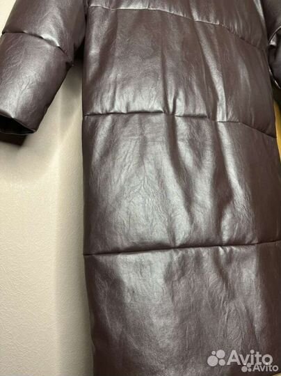 Пуховик эко кожа