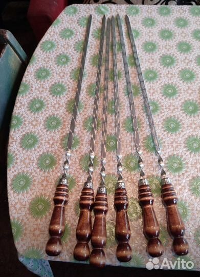 Набор шампуров с деревянной ручкой 6 штук, 40 см