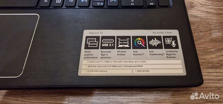 Ноутбук acer aspire e5-575g-71H4