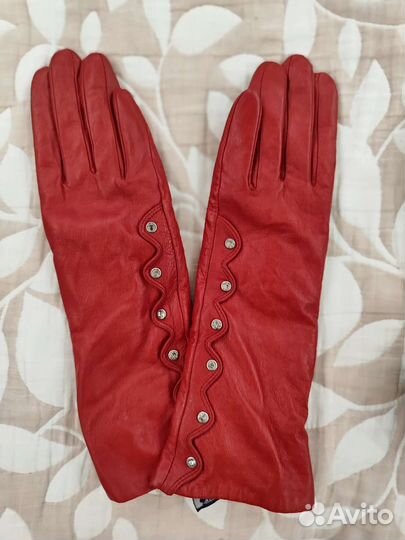 Перчатки женские кожаные