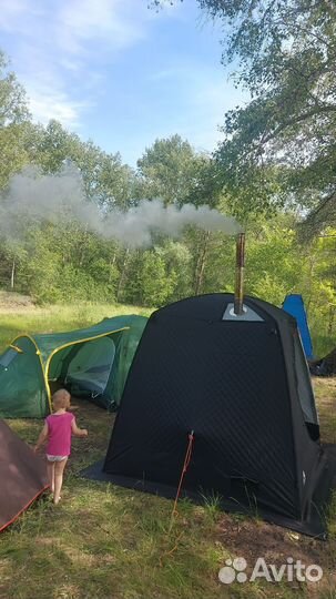 Мобильная баня палатка бу с печкой