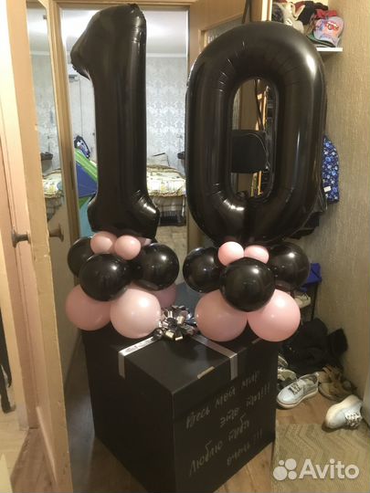 Шары - цифры на подставке(стойке) из возд шаров