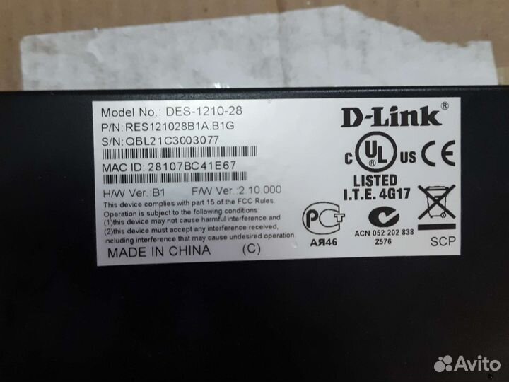 Коммутатор D-link des-1210-28/52