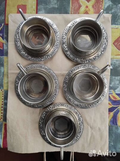 Сервиз. Сувенирный набор для кофе. Мельхиор