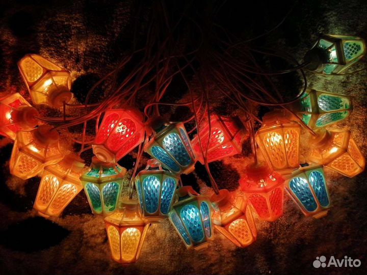 Елочная гирлянда (электрогирлянда) Фонарик, СССР