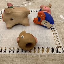 Поросята, хрюши, глина, свистулька, 3 шт, Москва