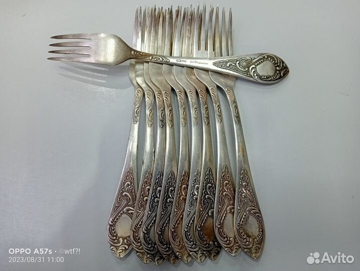 Набор. Ложки, вилки. Мельхиор