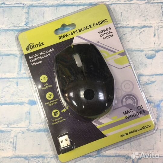 Мышка беспроводная RMW-611 черная