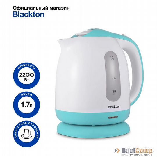 Чайник электрический Blackton KT1701P Белый/Мятный