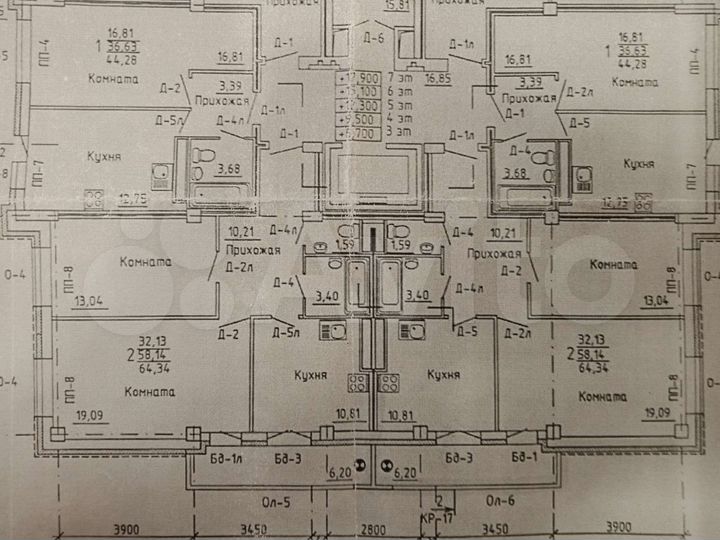 2-к. квартира, 64,4 м², 9/10 эт.