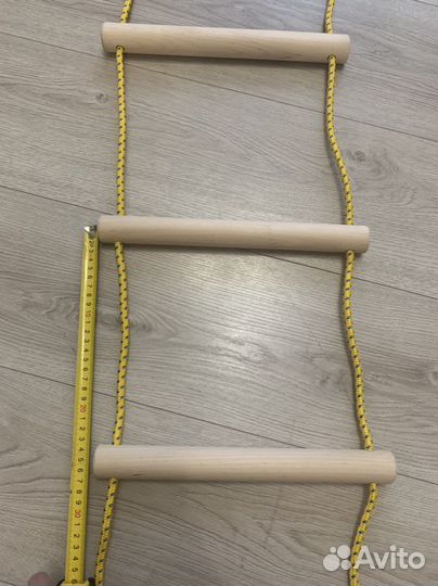 Веревочная лестница деревянная для турника