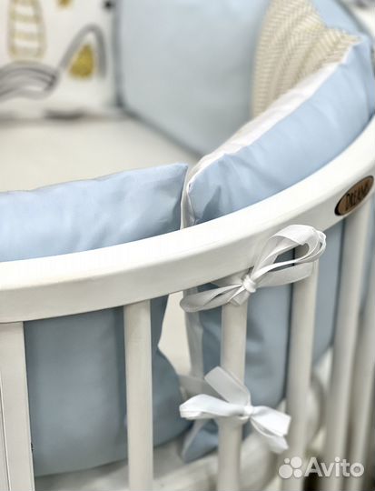 Кроватка для новорожденных круглая из бука