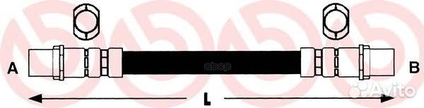 Шланг тормозной перед прав/лев t85040 Brembo