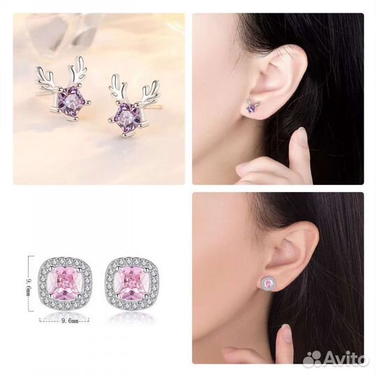 Серебряные серьги, кольцо 925