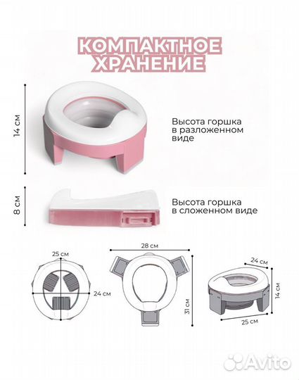 Складной дорожный горшок накладка на унитаз