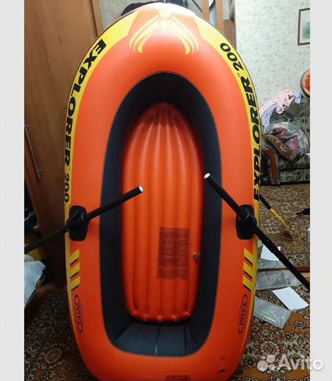 Надувная лодка intex original новая с веслами и на