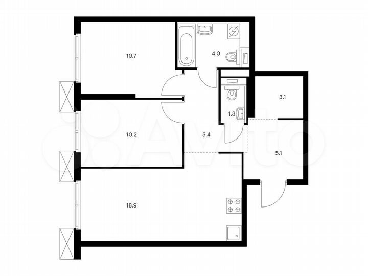 2-к. квартира, 58,7 м², 16/33 эт.