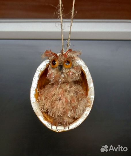 Вязаная миниатюра Сова