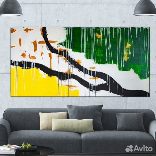 Картина на холсте абстракция интерьерная панорама
