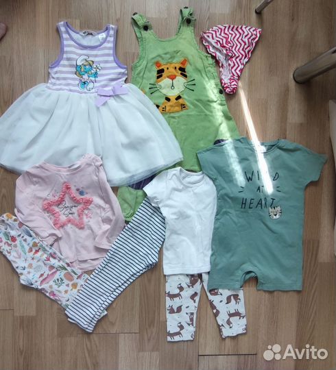 Летние вещи пакетом 86 92 на девочку