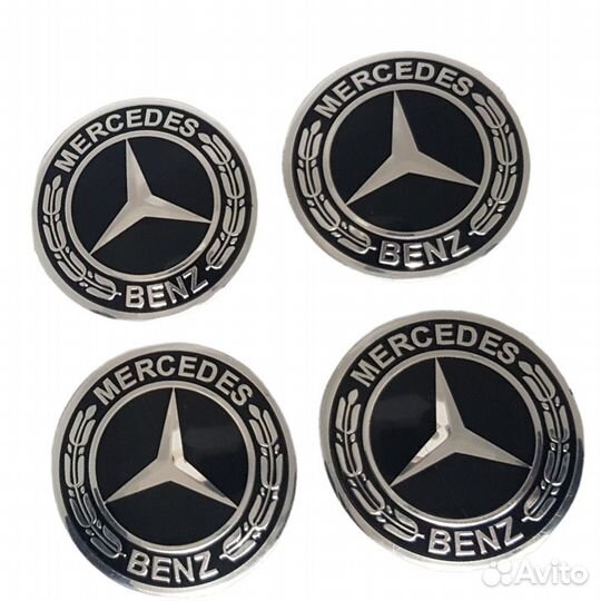 Наклейки на колпаки для Mercedes 4шт 56мм