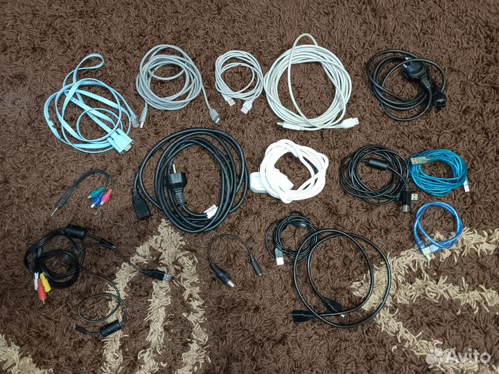Разные кабеля, провода для подключения техники