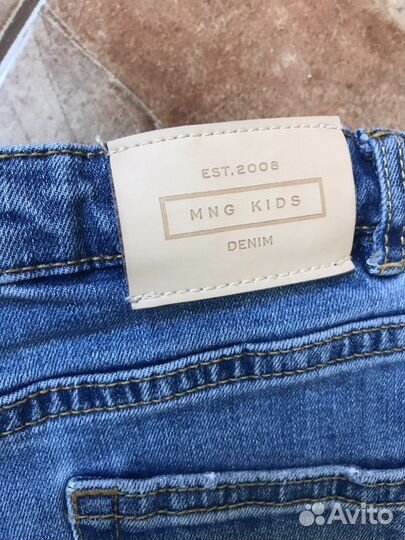 Джинсы для девочки mango, benetton, 6-8 лет