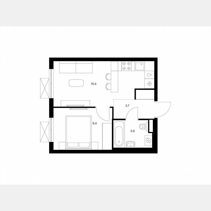 1-к. квартира, 32,4 м², 14/15 эт.