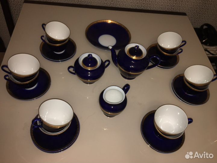 Сервиз СССР лфз кобальт 12 персон
