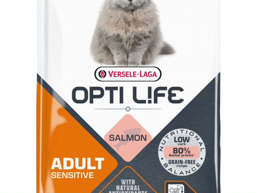 Versele-Laga Opti Life Cat Sensitive Salmon 2,5кг