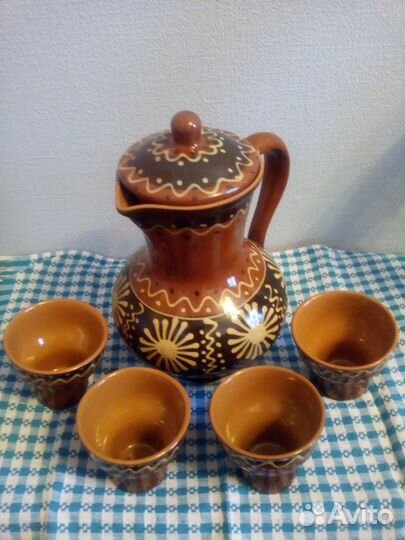 Кувшин и стаканы-керамика. СССР