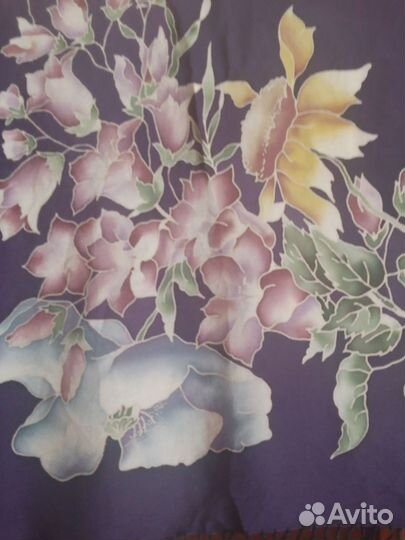 Платок шаль крепдешин 85 на 85 СССР