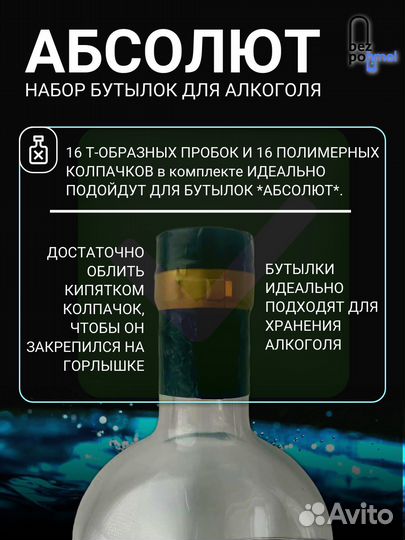 Бутылка Абсолют 0.5 16 штук для самогона