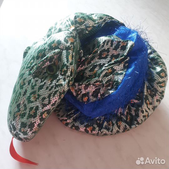 Карнавальная шляпа Змея зелёная