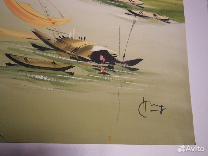 Картина шелкография Вьетнам