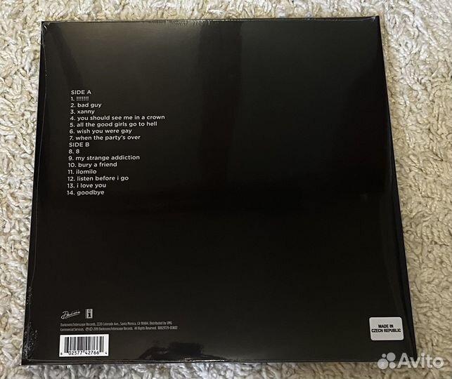 Billie Eilish When we all fall asleep Yellow LP