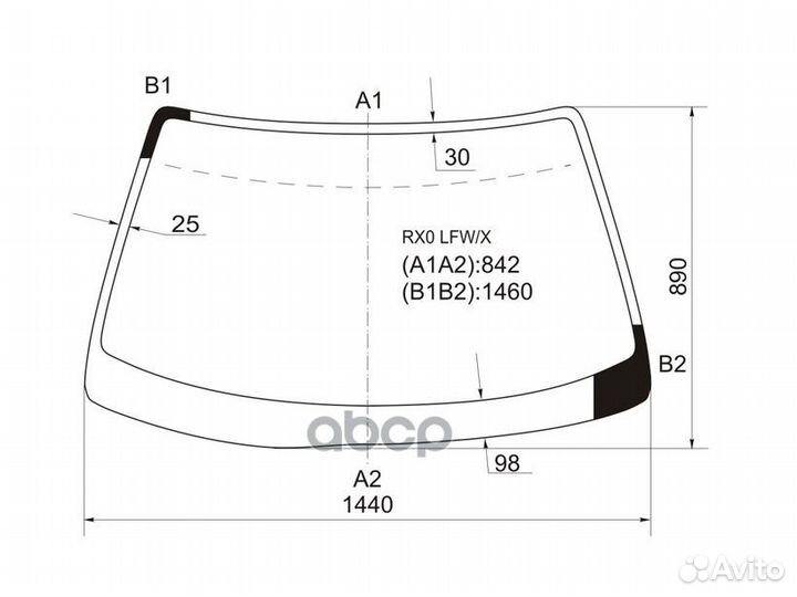 Стекло лобовое Toyota Mark II (X100) 96-00 / Ch
