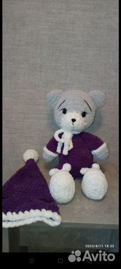 Продаётся мягкая игрушка ручной работы мишка