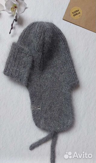 Шапка Ушанка В наличии. Ангора.Ручная работа