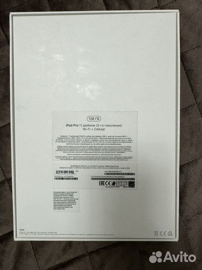 iPad pro 11 2021 m1 128gb с sim рст