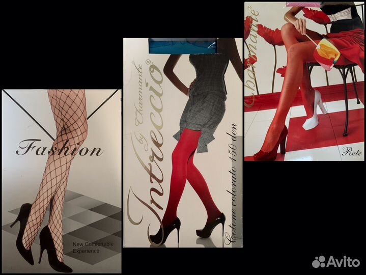 Новые колготки разные, колготки-сетка, несколько