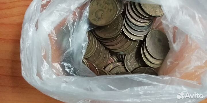 3 кг монет СССР: копейки 1, 2, 3, 5, 10, 15, 20