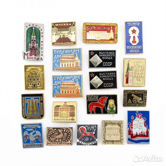 Значки СССР. Столицы. Москва. Ленинград