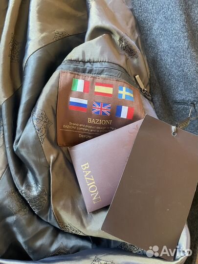 Новое мужское пальто bazioni 46/182 шерсть 100%