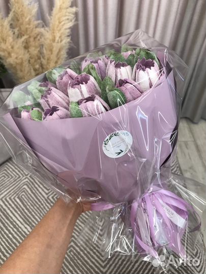 Зефирный букет, букет тюльпанов