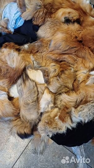 Мех рыжей лисы покрывало из меха лисы