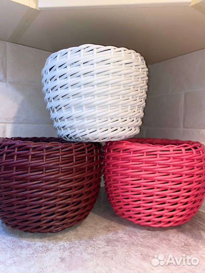 Кашпо плетеное