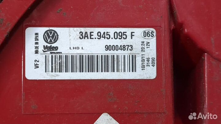 Фонарь (задний) Volkswagen Passat 7 Европа, 2011