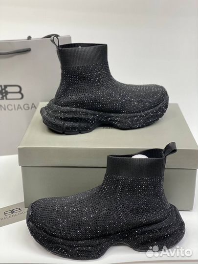 Кеды со стразами Balenciaga