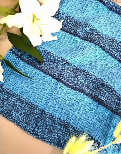 Плед детский вязаный ручная работа 79х83